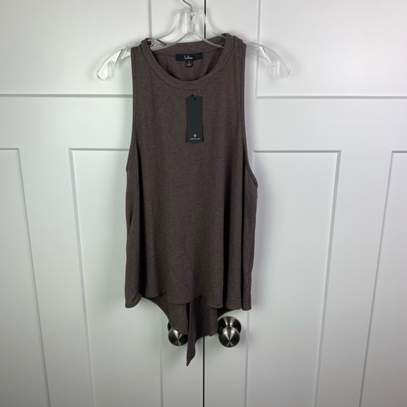 NWT Lulus SMALL Simply Stated Washed Gray Open Back Tank Top - Picture 6 of 6